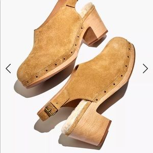 Madewell Marlo Slingback Clog in Shearling-Lined Nubuck, 6.5 Womens